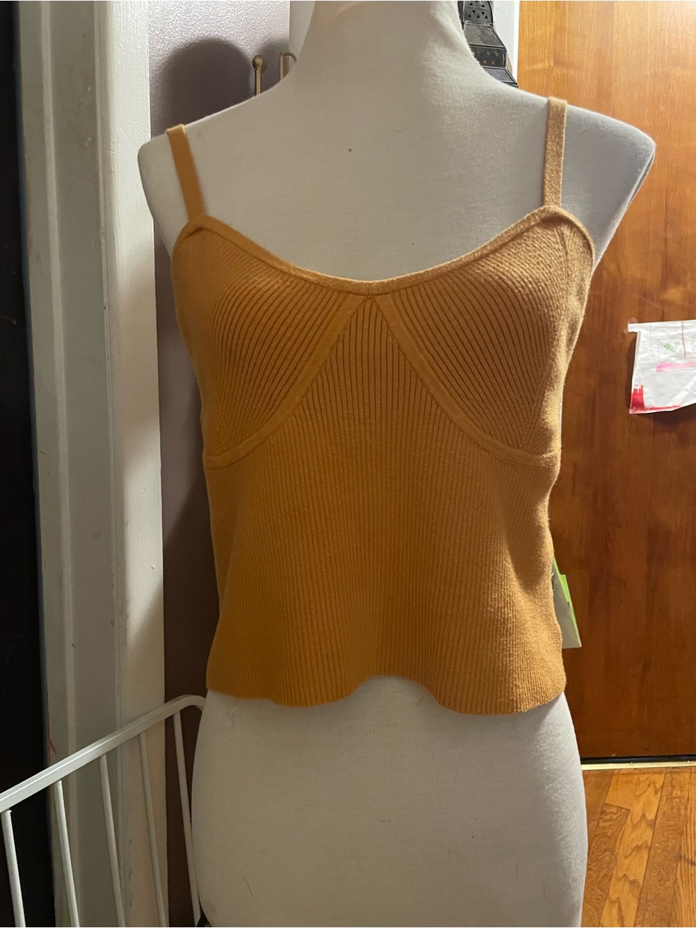 Madewell Ribbed Knit Cami in Mustard